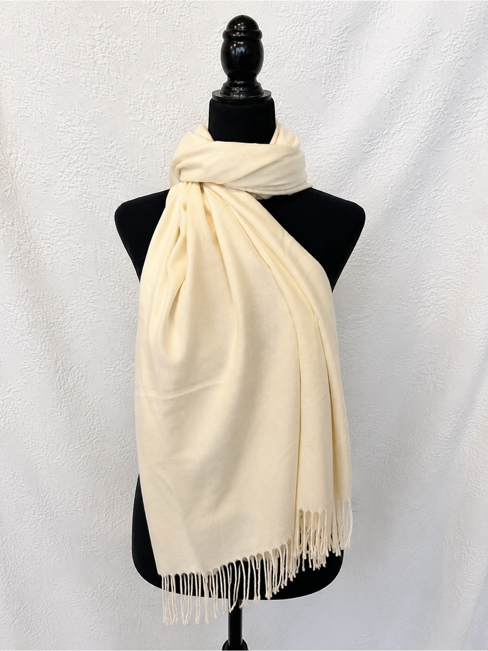 Whiter white Cream Pashmina Scarf